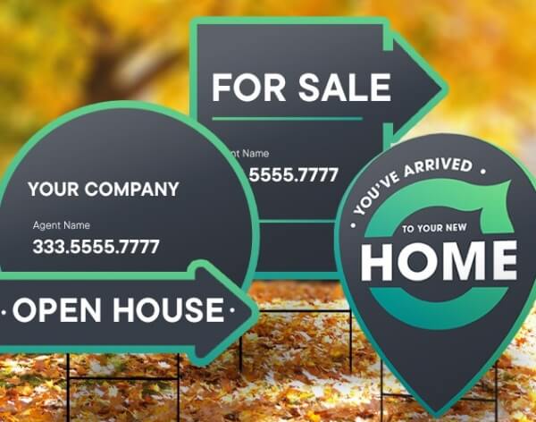 Modern real estate yard signs